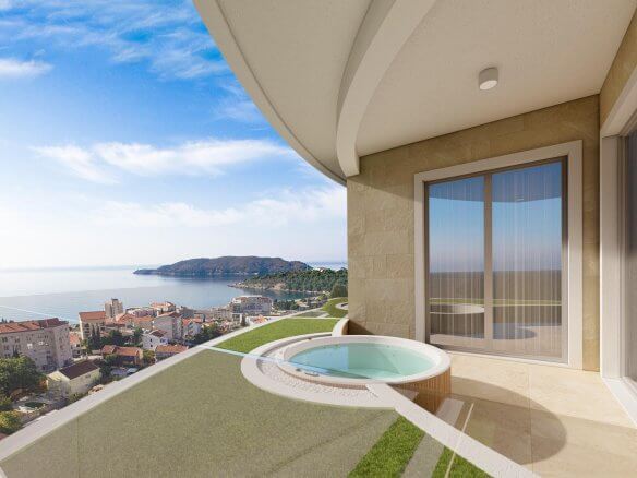 Montesa Hill – Luxuriöse 2-Zimmer-Wohnung mit Meerblick in Bečići/ Budva zum Kauf – PD27