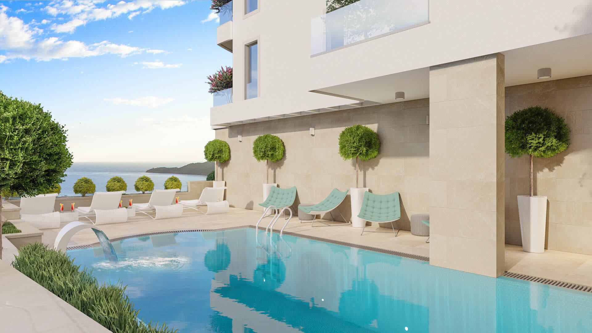 Montesa Hill – Luxuriöse 2-Zimmer-Wohnung mit Meerblick in Bečići/ Budva zum Kauf – PD27